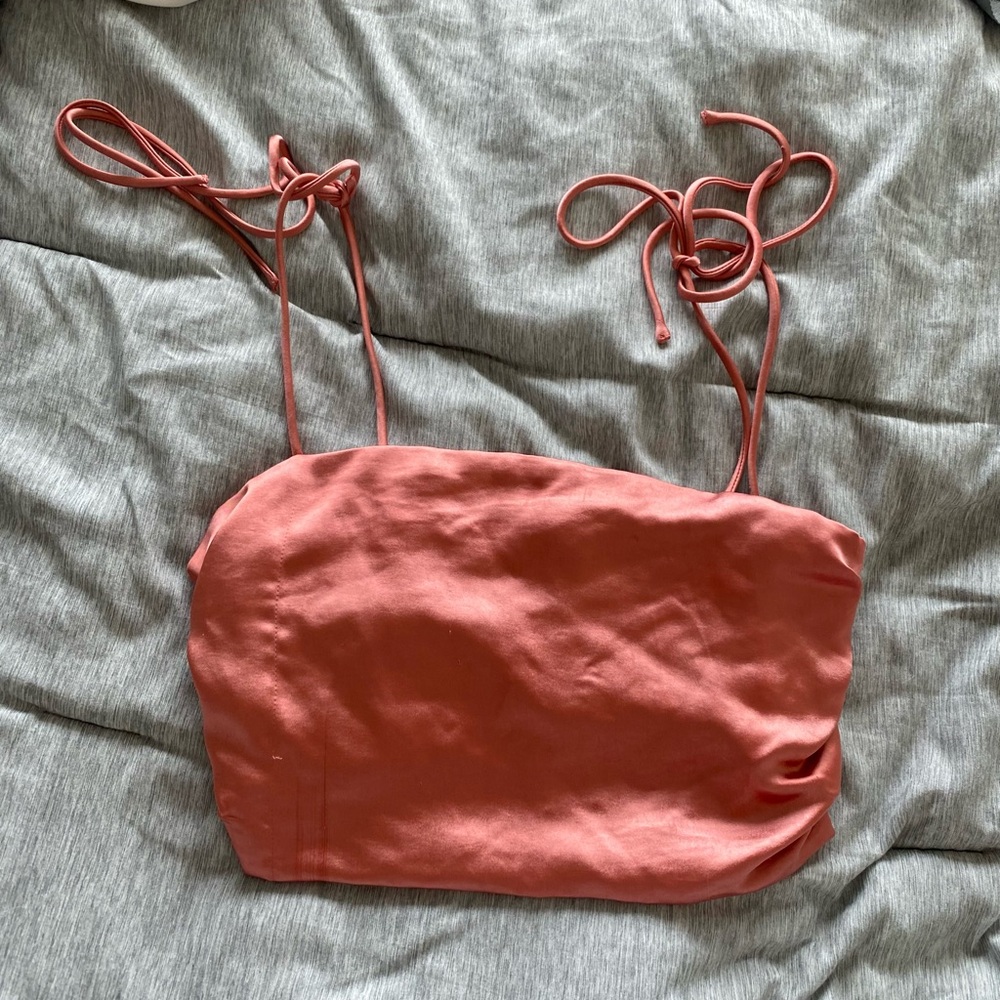 Lulu's Orange and Pink Strapless Camisole